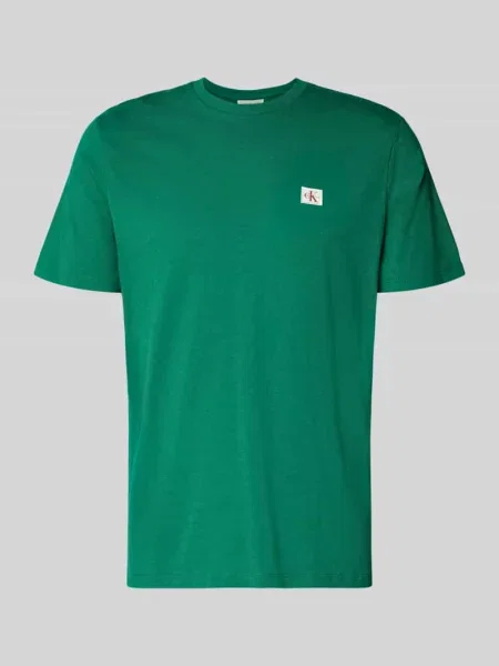 T-shirt z naszywką z logo Calvin Klein Jeans zielona