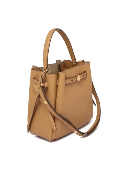 Kapelusz Tory Burch skórzany beżowy