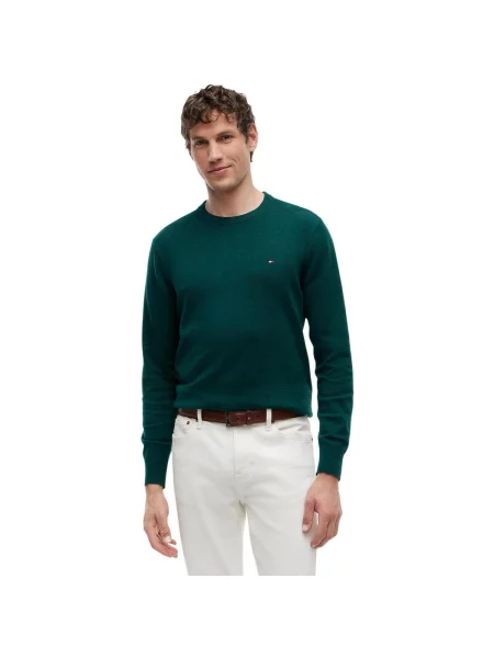 Pulover Tommy Hilfiger din cașmir verde