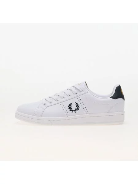 Сникърси FRED PERRY Leather White/ Navy EUR 46 бяло