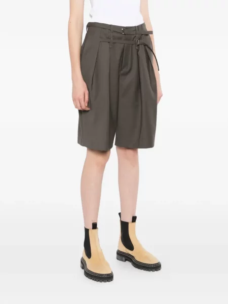 Pantaloni scurți Jnby de lână verde