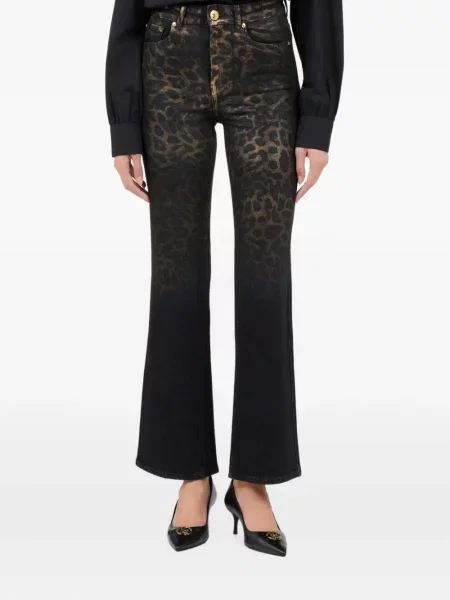 Blugi Roberto Cavalli cu imagine cu model leopard negru