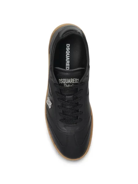 Sneakerși Dsquared2 din piele cu autograf negru