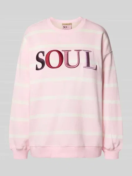 Bluza o kroju oversized z mieszanki bawełny z wyhaftowanym logo Smith And Soul różowa