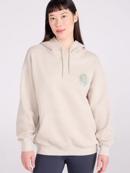 Mountain Collage bluza z kapturem z nadrukiem Beige beżowa