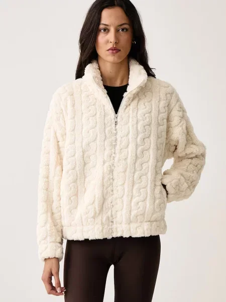 DKNY flísová mikina dámska béžová