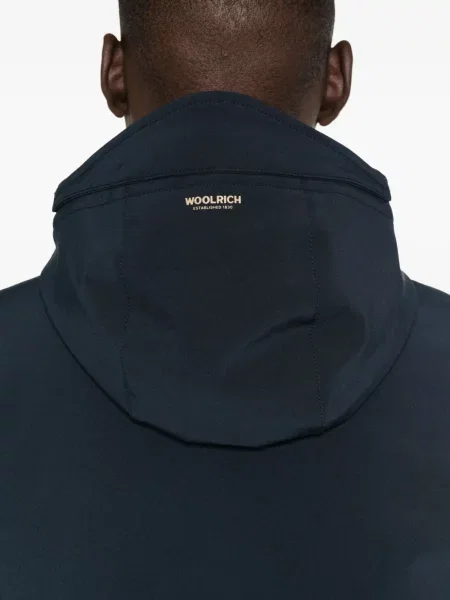 Palton Woolrich cu glugă albastru