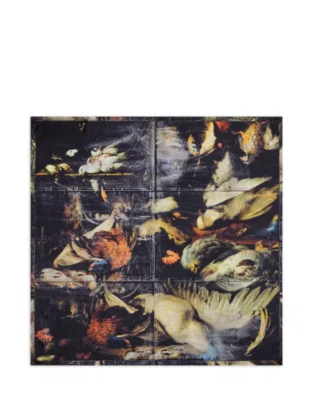 Selyem sál Maison Margiela nyomtatás fekete