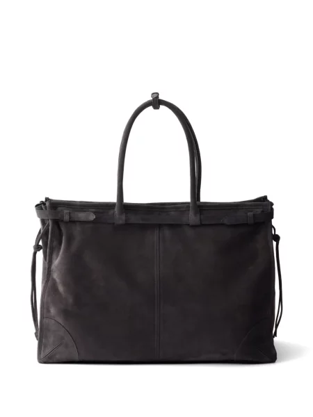 Geantă Prada din piele de căprioară gri