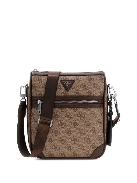 GUESS Torba za čez ramo Milano 2 kamela / temno rjava