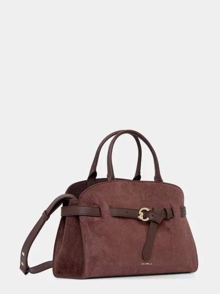 Rucsac Coccinelle din piele de căprioară roșu