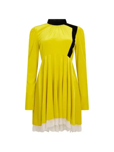 Rochie mini Philosophy Di Lorenzo Serafini din dantelă galben