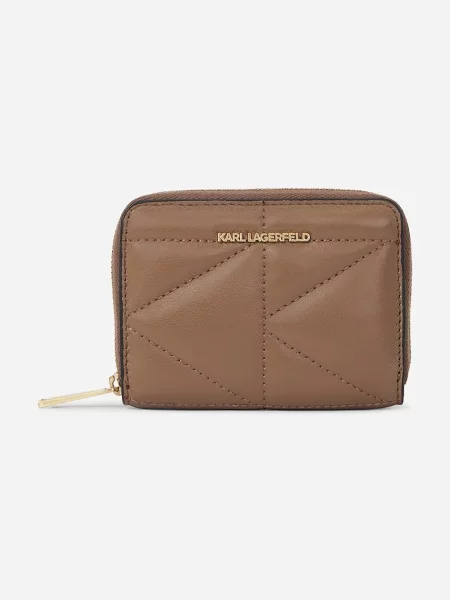 Кожен портфейл Karl Lagerfeld дамски кафяво