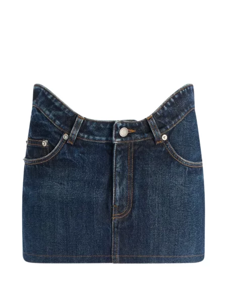 Mini fustă din denim Jean Paul Gaultier mini albastru