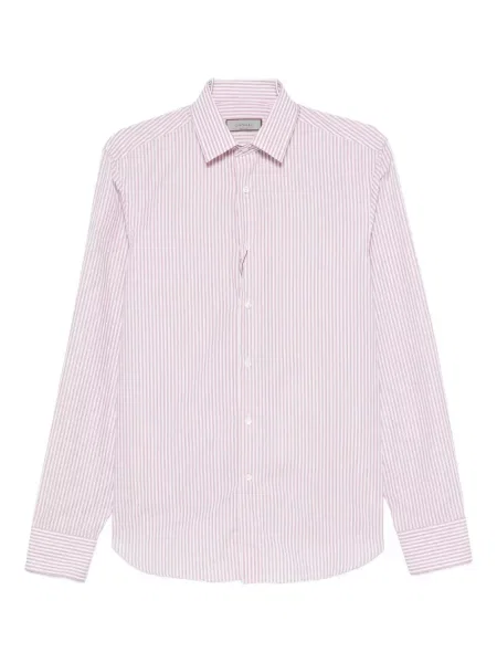 Pruhovaná košile Canali červená