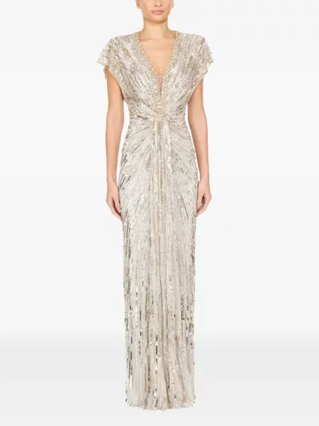 Lung rochie Jenny Packham gri
