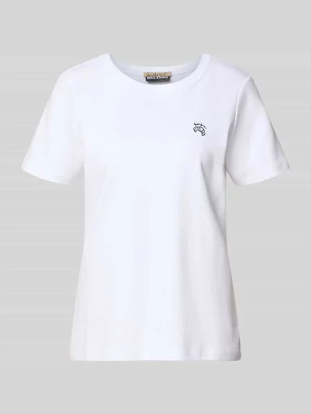 Krój regular fit T-shirt z wyhaftowanym motywem Smith And Soul granatowa