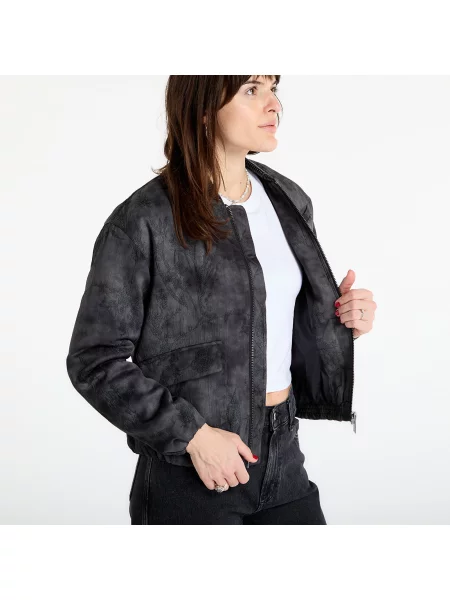 Haftowany kurtka bomber Desigual z długim rękawem czarny