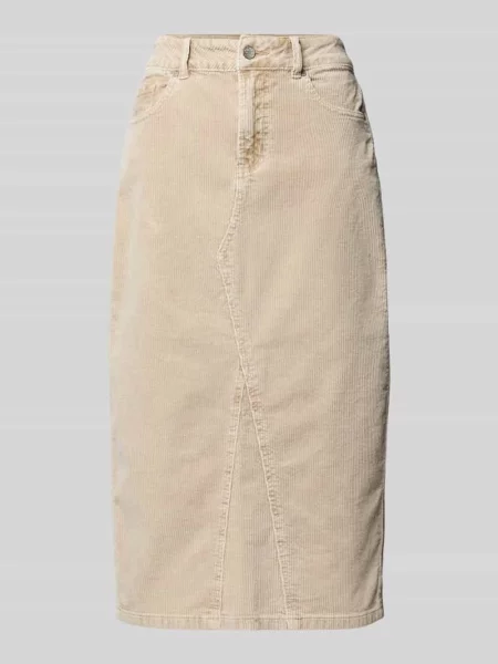 Spódnica midi ze sztruksu z wpuszczanymi Buena Vista biała