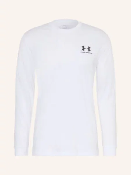 Běžecké tričko longsleeve Under Armour Sportstyle Left Chest white/black bílé