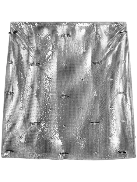 Fusta mini Versace de cristal gri
