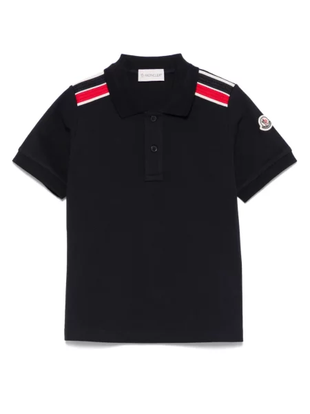 Koszulka polo dziecięca Moncler Enfant niebieska