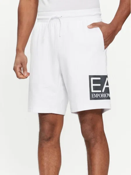 Emporio Armani Pantaloni scurți sport alb