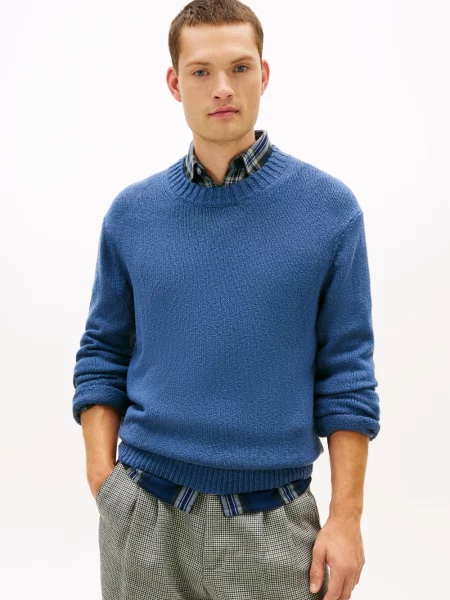 Tommy Hilfiger sweter z dzianiny Mężczyźni S niebieski