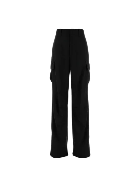 Spodnie cargo Bottega Veneta wełniane czarne