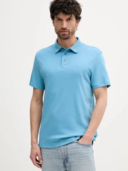 Calvin Klein polo gładki niebieski