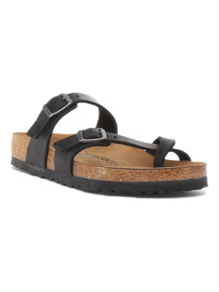 Birkenstock Mayari Oiled Leather Regular Fit Kobiety Sandały Birkenstock Size: czarny