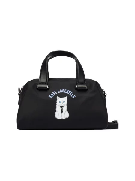 Karl Lagerfeld Geantă de umăr Ikon Choupette albastru deschis alb negru