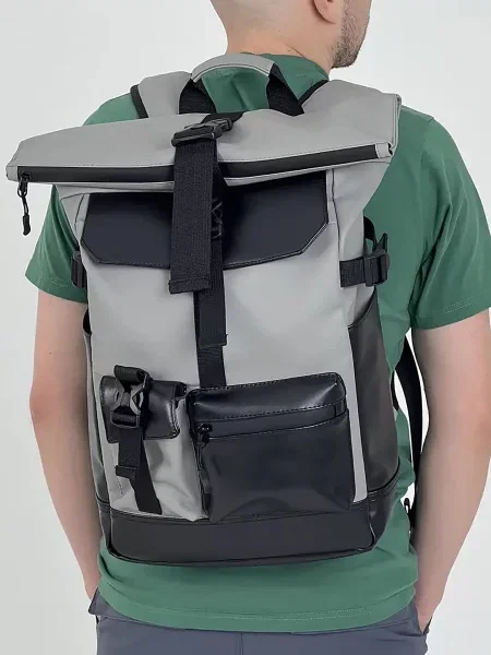 Кожаный рюкзак Tobeyou серый