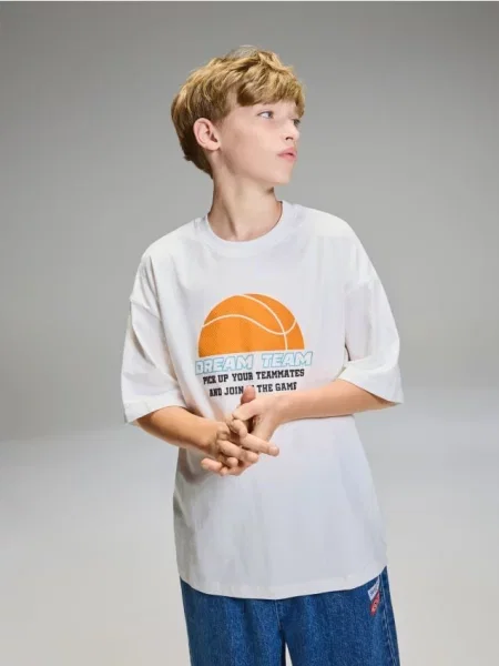Reserved t-shirt złamana biel