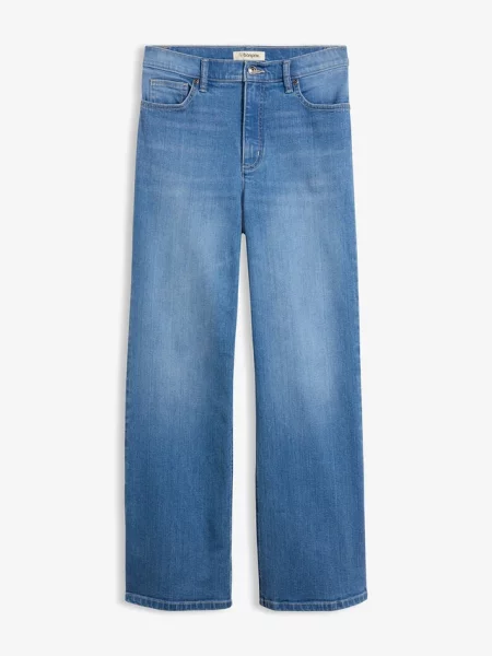 Jeansy wide leg z wysokim stanem z bawełny organicznej niebieskie