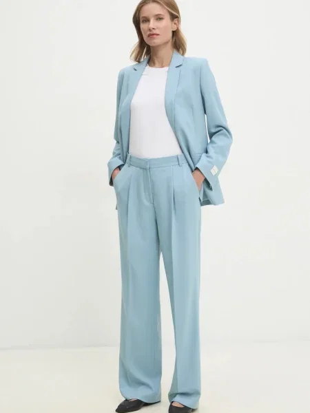 Calvin Klein pantaloni din lana albastru