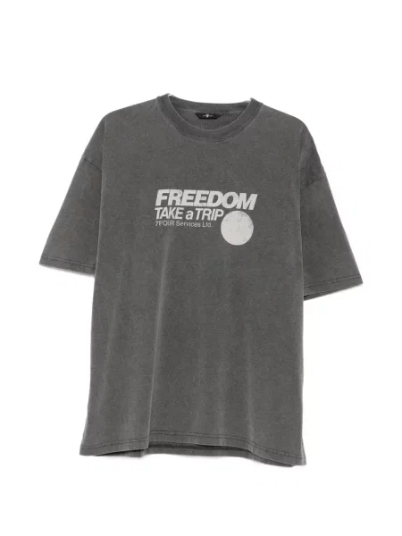 Tricou 7 For All Mankind cu imagine cu decolteu rotund gri