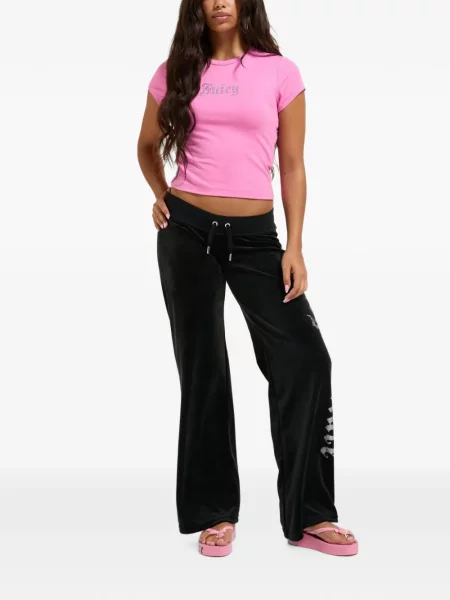 Tricou Juicy Couture cu autograf roz