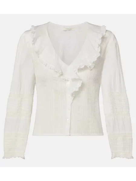Bluză Dôen cu volane alb