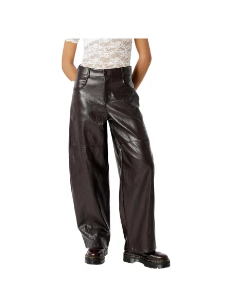 Pantaloni I Am din piele maro