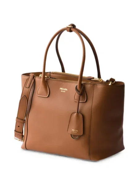 Geantă shopper Prada din piele maro