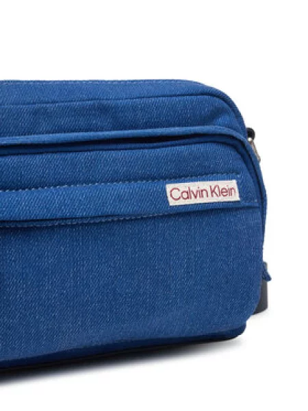 Crossover torbica Calvin Klein Sleek Denim Utility Camera Bag plava