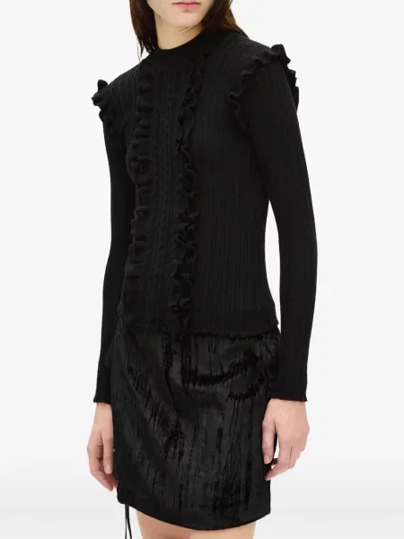 Pulover Ann Demeulemeester cu volane negru
