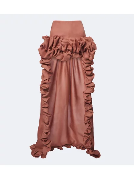 Fustă Saint Laurent de mătase roz