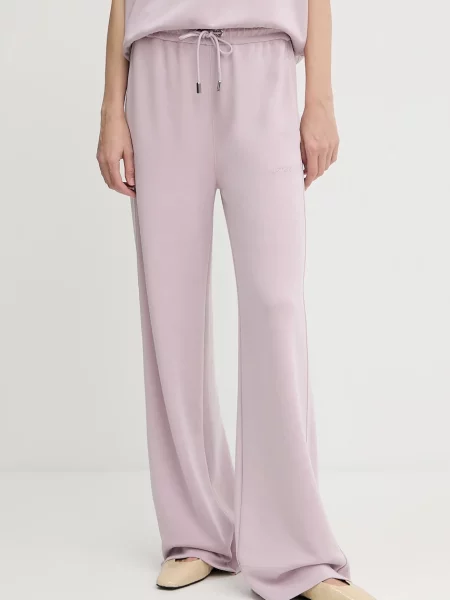 BOSS Orange pantaloni de trening uni roz