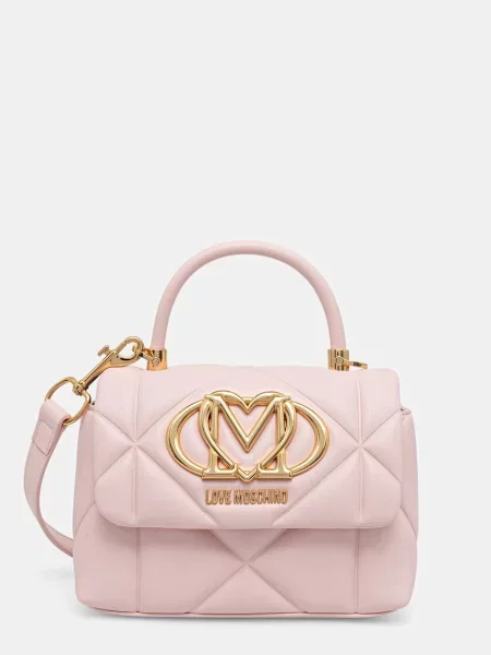 Love Moschino geantă crossbody pentru femei cu imitație de piele roz