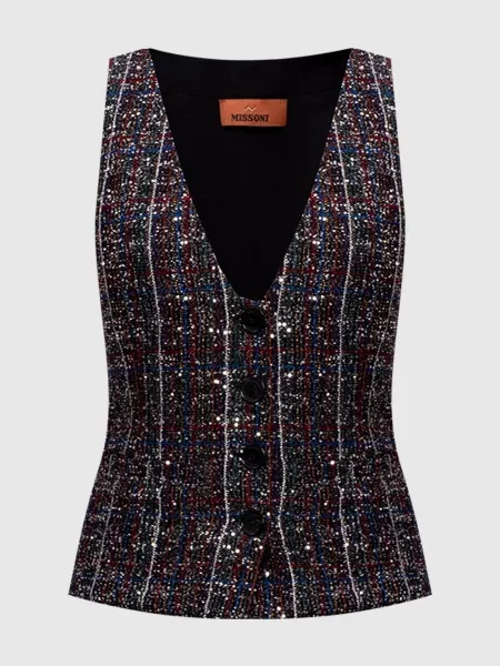 Жилет з паєтками в клітинку Missoni