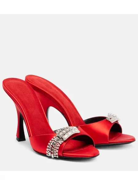 Satenaste mules Magda Butrym s kristali rdeča