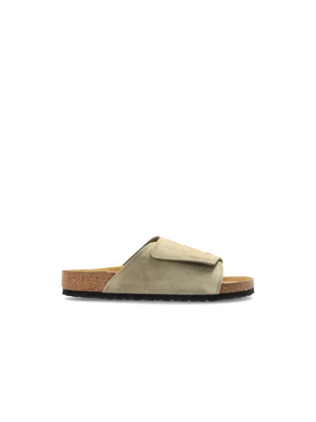 Birkenstock Solana LEVE klapki zamszowe zielone