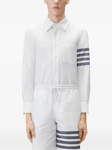 Cămașă Thom Browne din țesătură twill alb